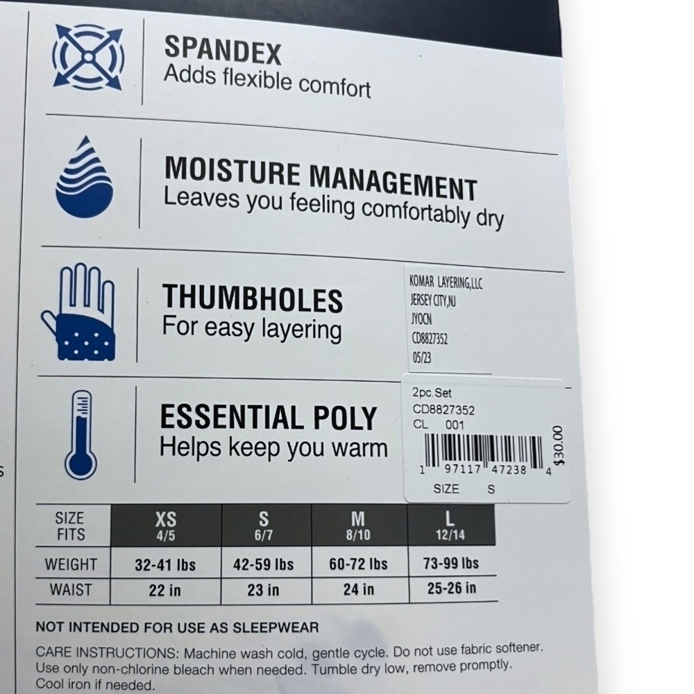 NEW Cuddl Duds Boys Black 2-pc Warm Base Layers Crew /Pant - Picture 6 of 7